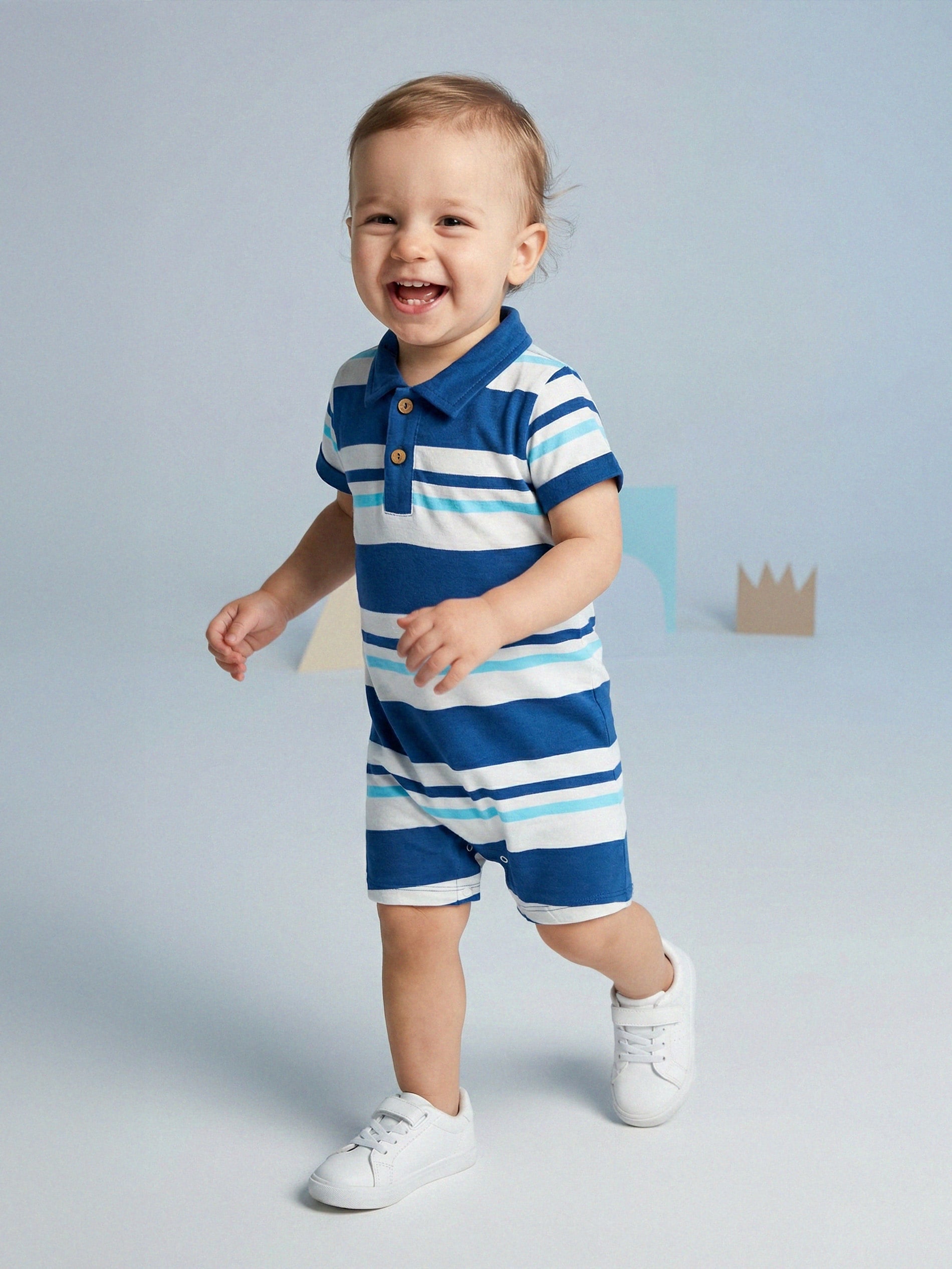 Bawełniany rampers polo w paski