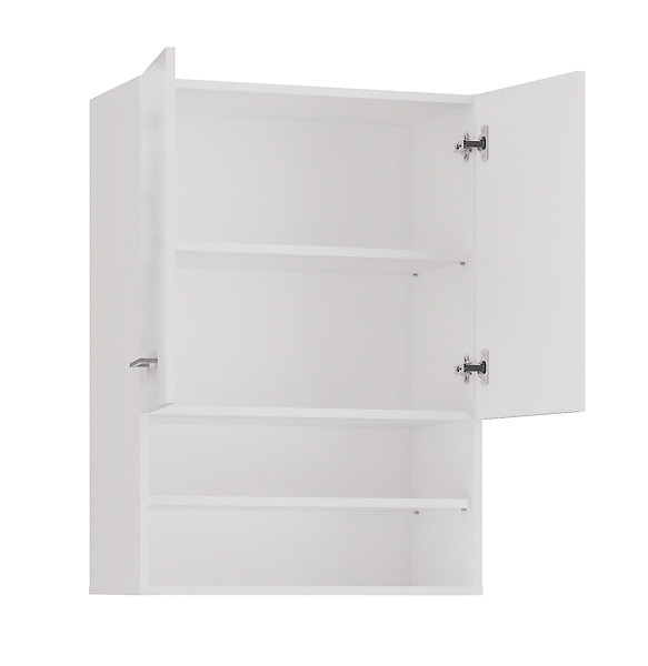 NELLIO - Armoire de toilette murale - Meuble Salle de bain à suspendre - 64x30x90 cm - Rangement