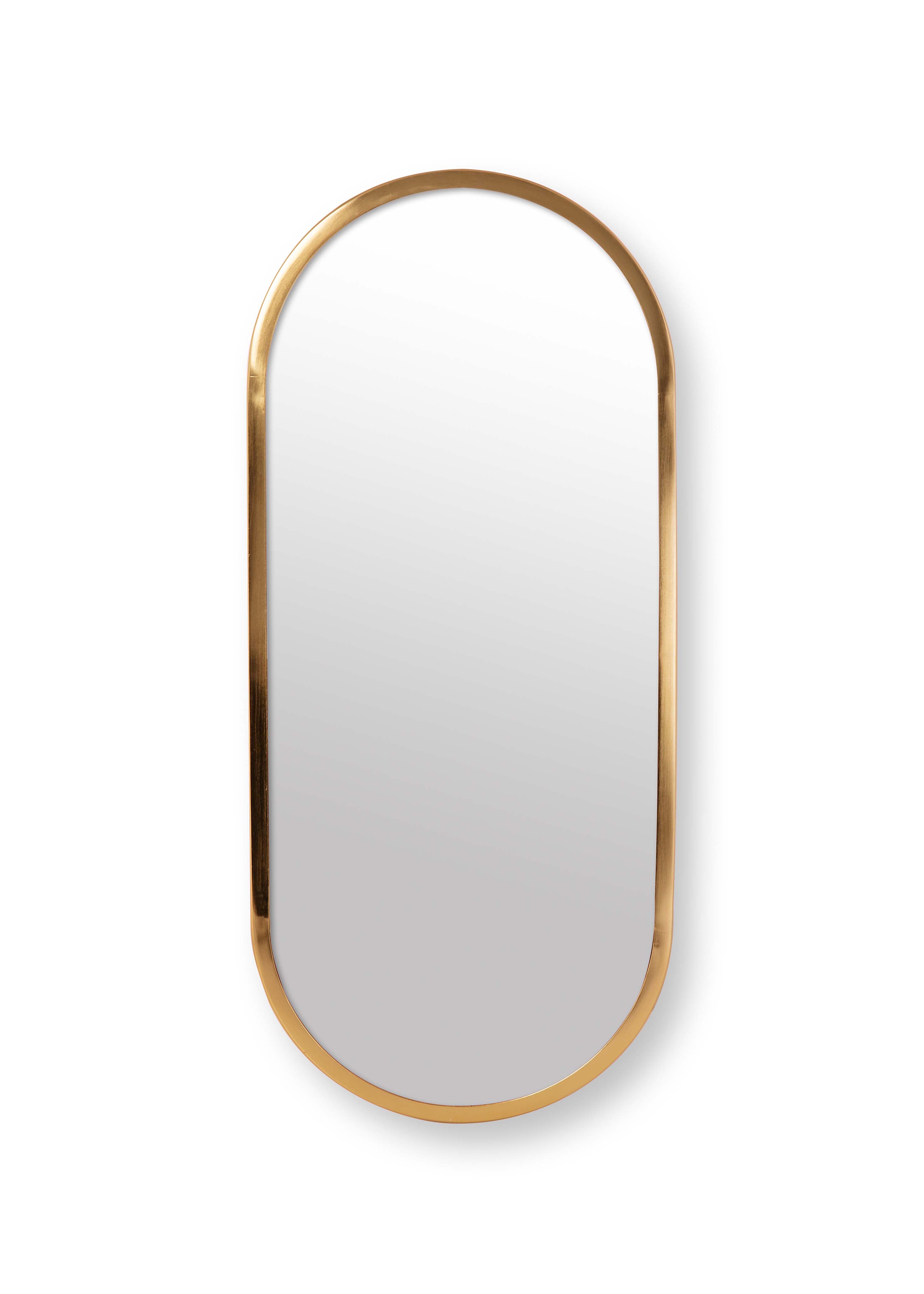 vtwonen Ovale Spiegel - Wandspiegel Ovaal - Woonaccessoires - Wanddecoratie - Goud - 50x20cm