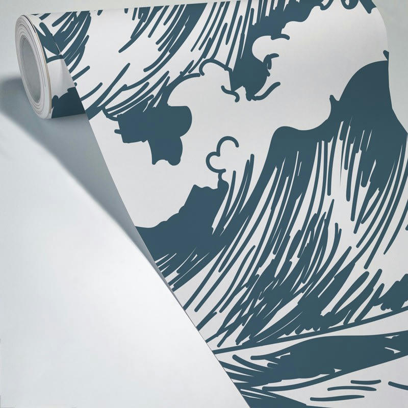 OCEAN - Papier Peint Panoramique L432xH270cm Bleu Japon