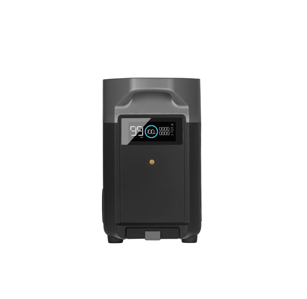 EcoFlow Delta Pro Smart Extra Battery with Solar Generation, 3600W, Grey & Black