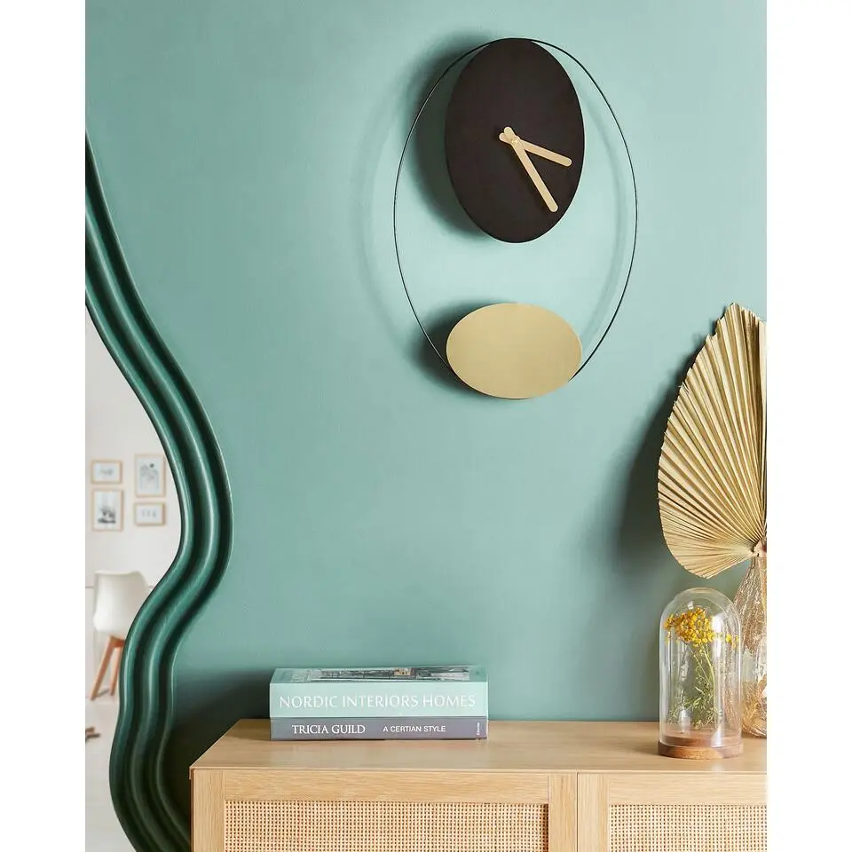 MANIGOD - Wandklok - Zwart/Goud - Staal