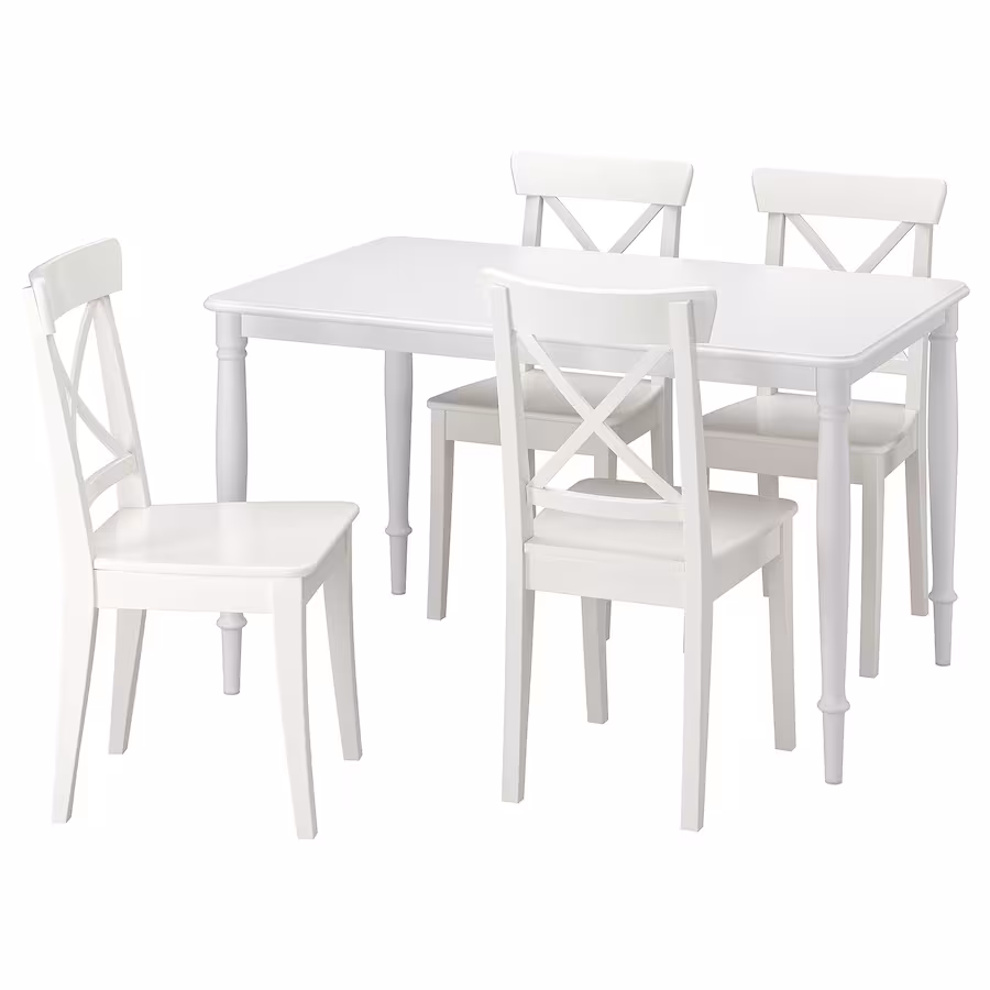 DANDERYD / INGOLF Table and 4 chairs, black/Nolhaga gray-beige, 51 1/8 