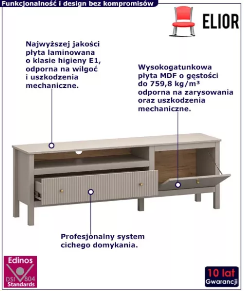 Szafka pod telewizor w kolorze taupe - Naero