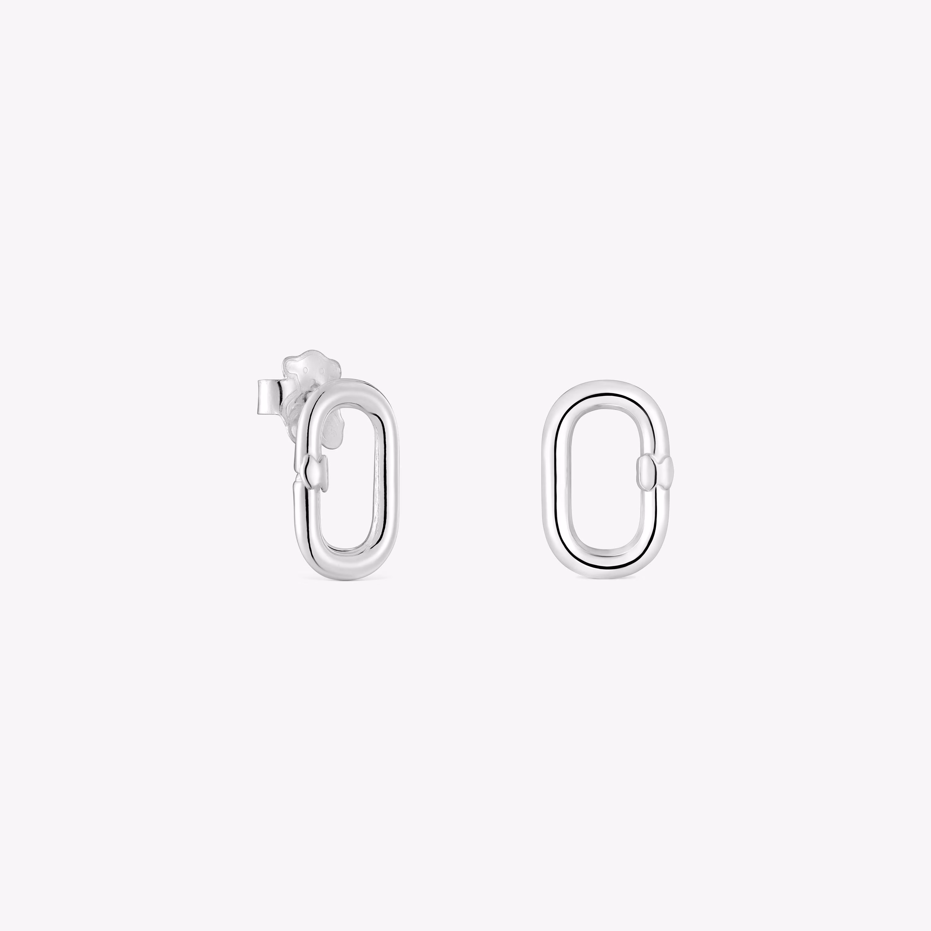 Pendientes pequeños de plata Hold Oval