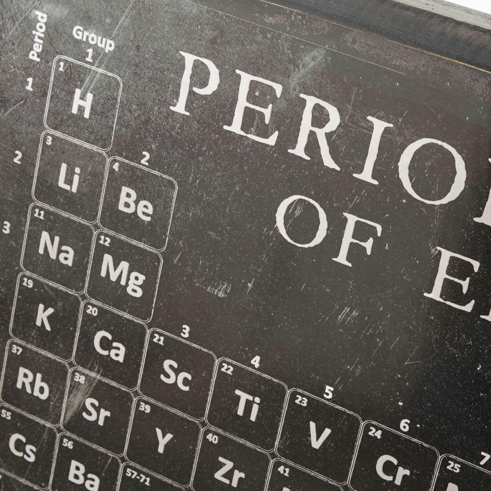 CHESTER - Déco murale éléments périodiques en métal noir 120x80