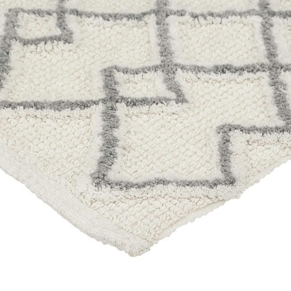 ETHNIQUE - Tapis de salle de bain coton gris 50x120cm