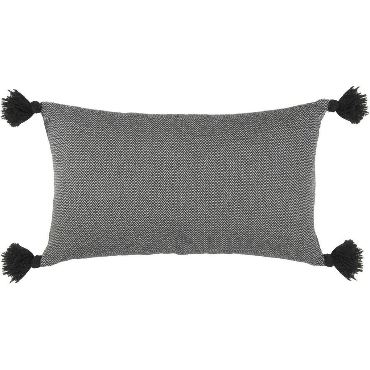 STOCKHOLM - Housse de coussin coton  50x30 noir