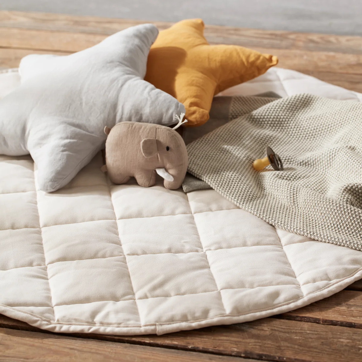 Kids Concept - Spielteppich, rund, Ø 100 cm, off-white