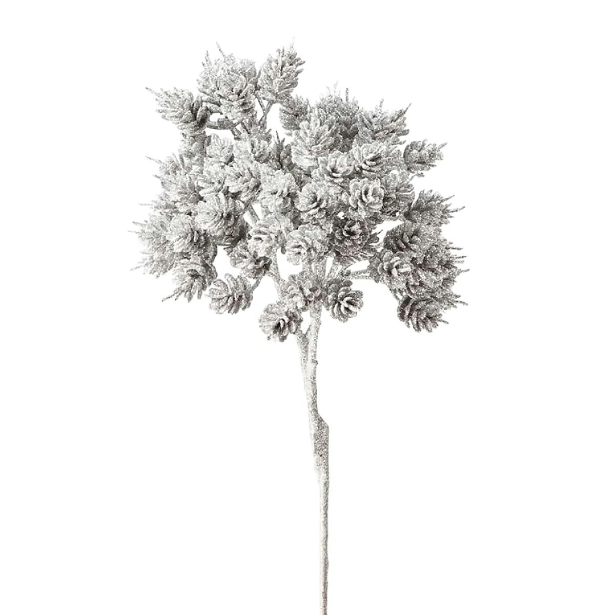 NOËL - Branche de pommes de pin pailletée eva noël h38