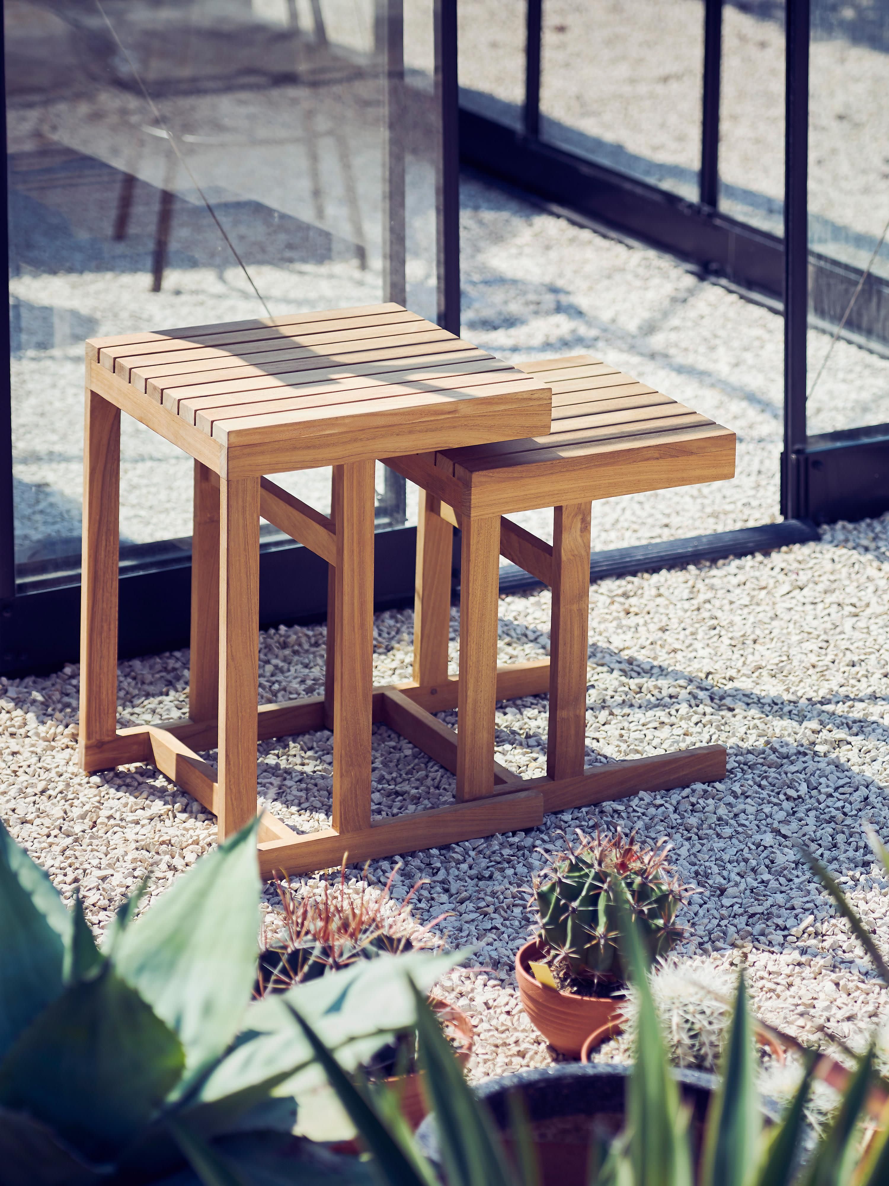 Garten-Beistelltisch Cero aus Teakholz, H 55 cm