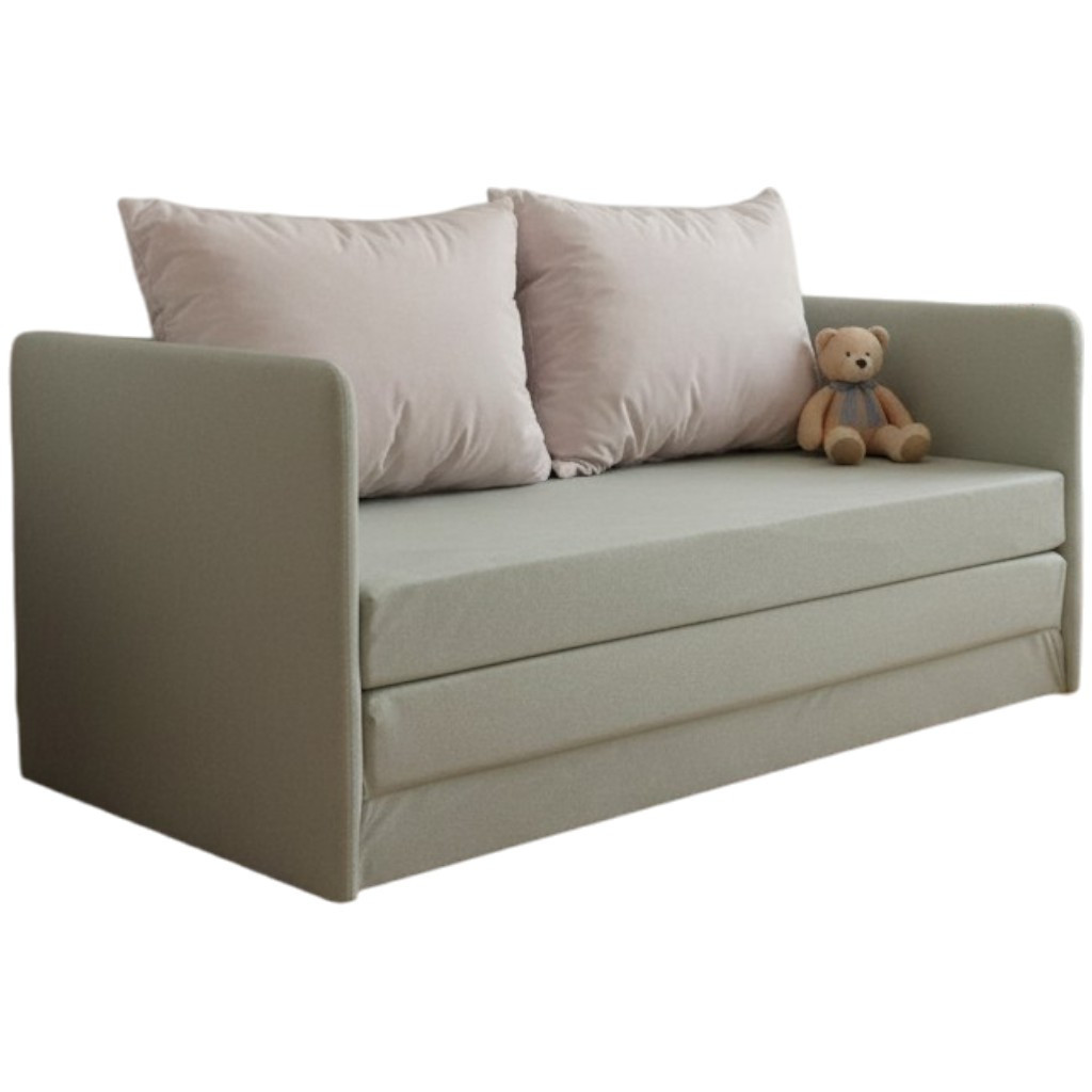 HUGO - jasna szara sofa rozkładana dla dzieci