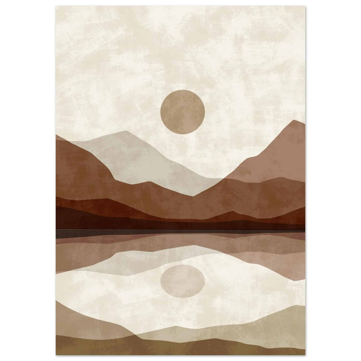 Artfulprints Poster Boho – Mirror mountain  - 50x70 cm - Meerkleurig