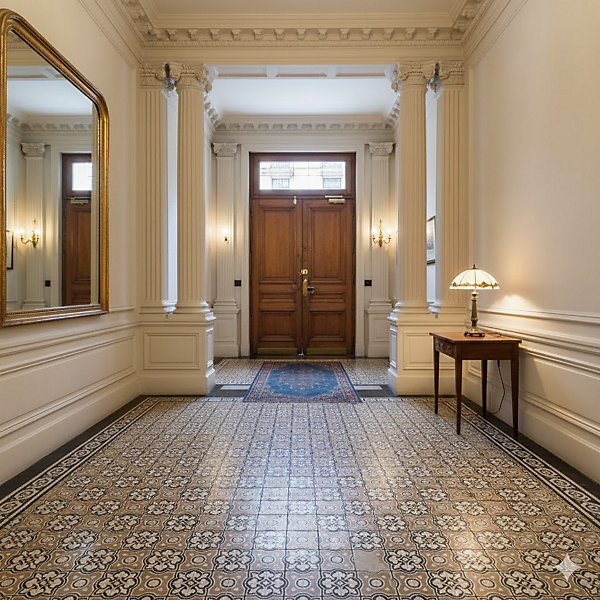 Authentiques carreaux de ciment - Modèle Trèfle TRE1 - La boite de 14 carreaux soit 0,56 m².