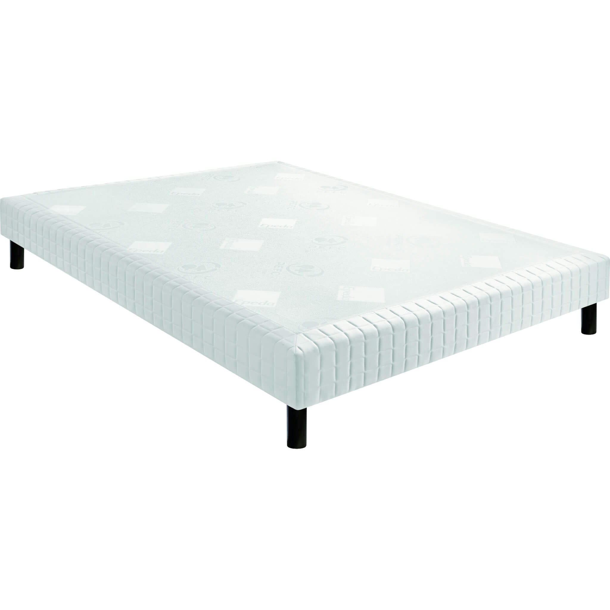 CONFORT MEDIUM DECO NATURE - Sommier confort médium + pieds ecru 120x190