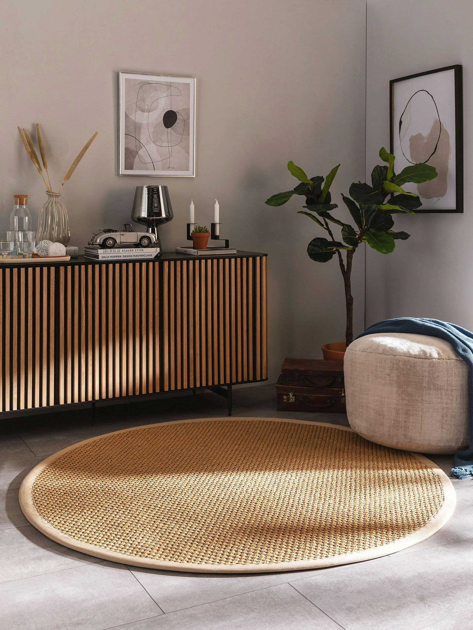 GRETA - Tapis sisal beige D 150 rond