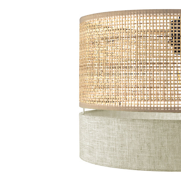 Abat-jour pour suspension Conebill rond tissu et rotin E27 Ø38cm GoodHome