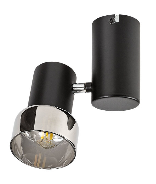 Spot okrągły czarny-dymiony HATICE 1xE14x15W wym:18x15,5x8cm IP20 Rabalux
