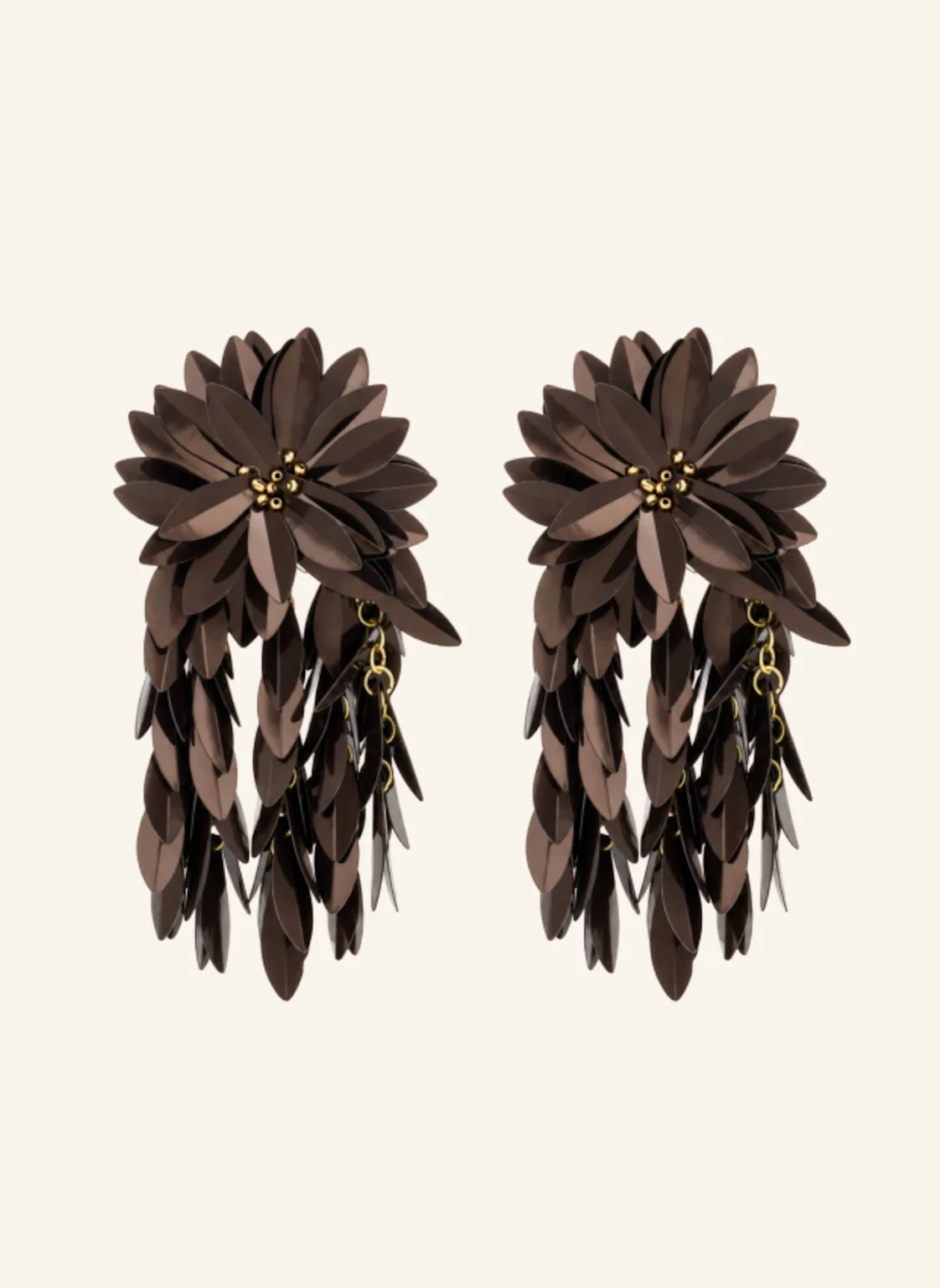 LOTT.gioielli Ohrhänger ANNETTE CE SQ SEQUIN FLOWER FALL PREMIUM L BROWN by GLAMBOU