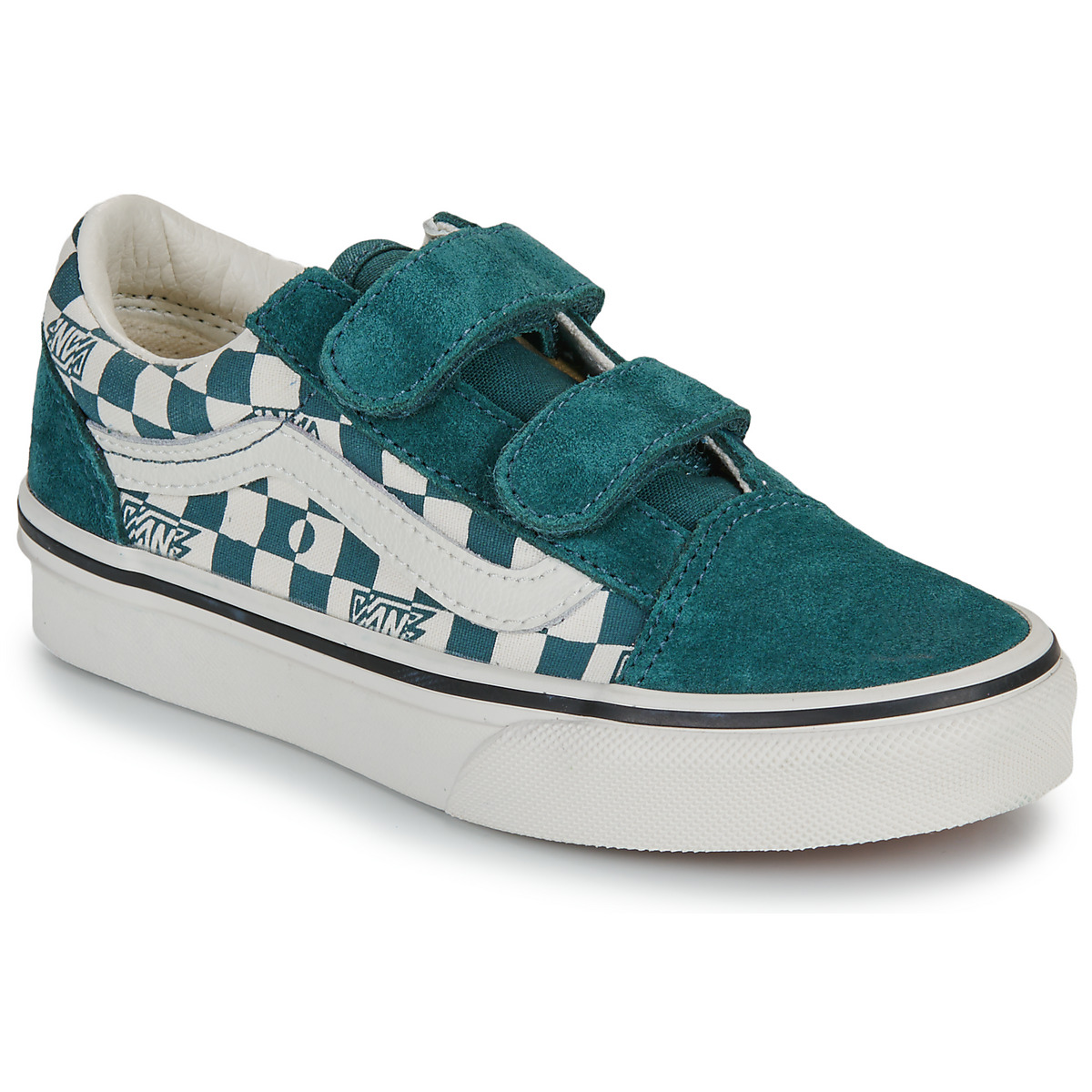 Vans - Old Skool V GEO CHECK Mystic Moss - Green / White