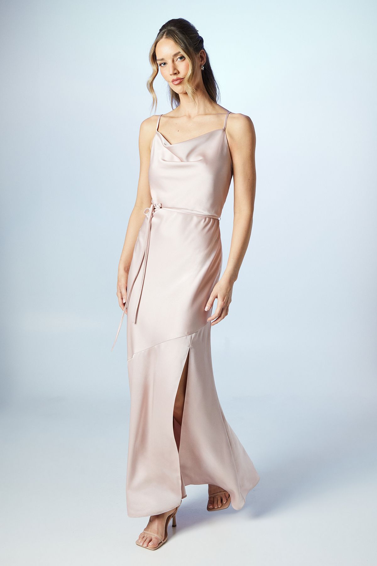 Coast Cowl Neck Satin Slip Maxi Bridesmaid Dress