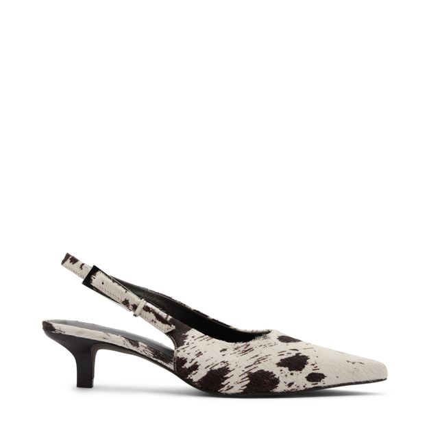 Cow print slingback pumps