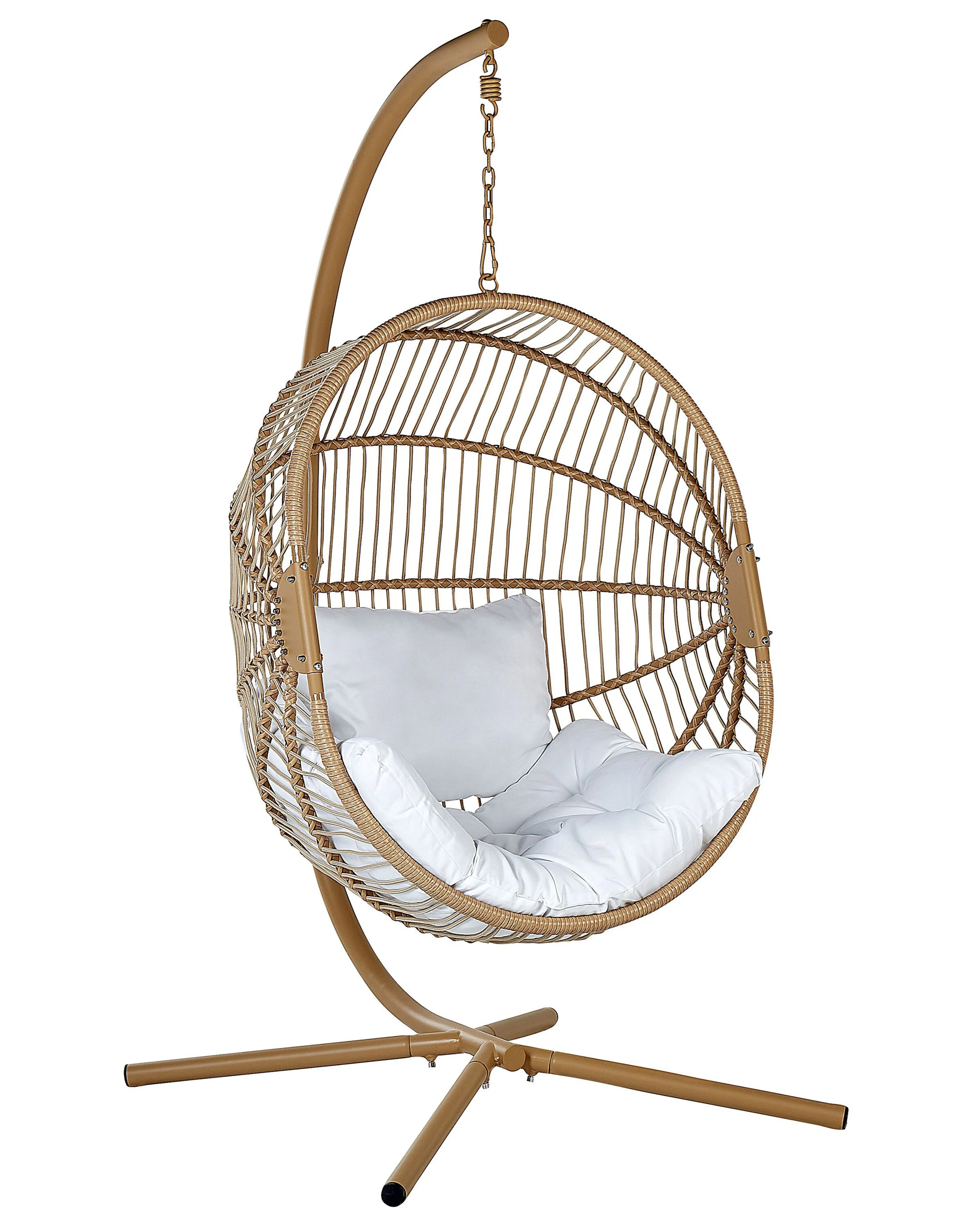 Hanging Chair with Stand ACRI PE Rattan Beige