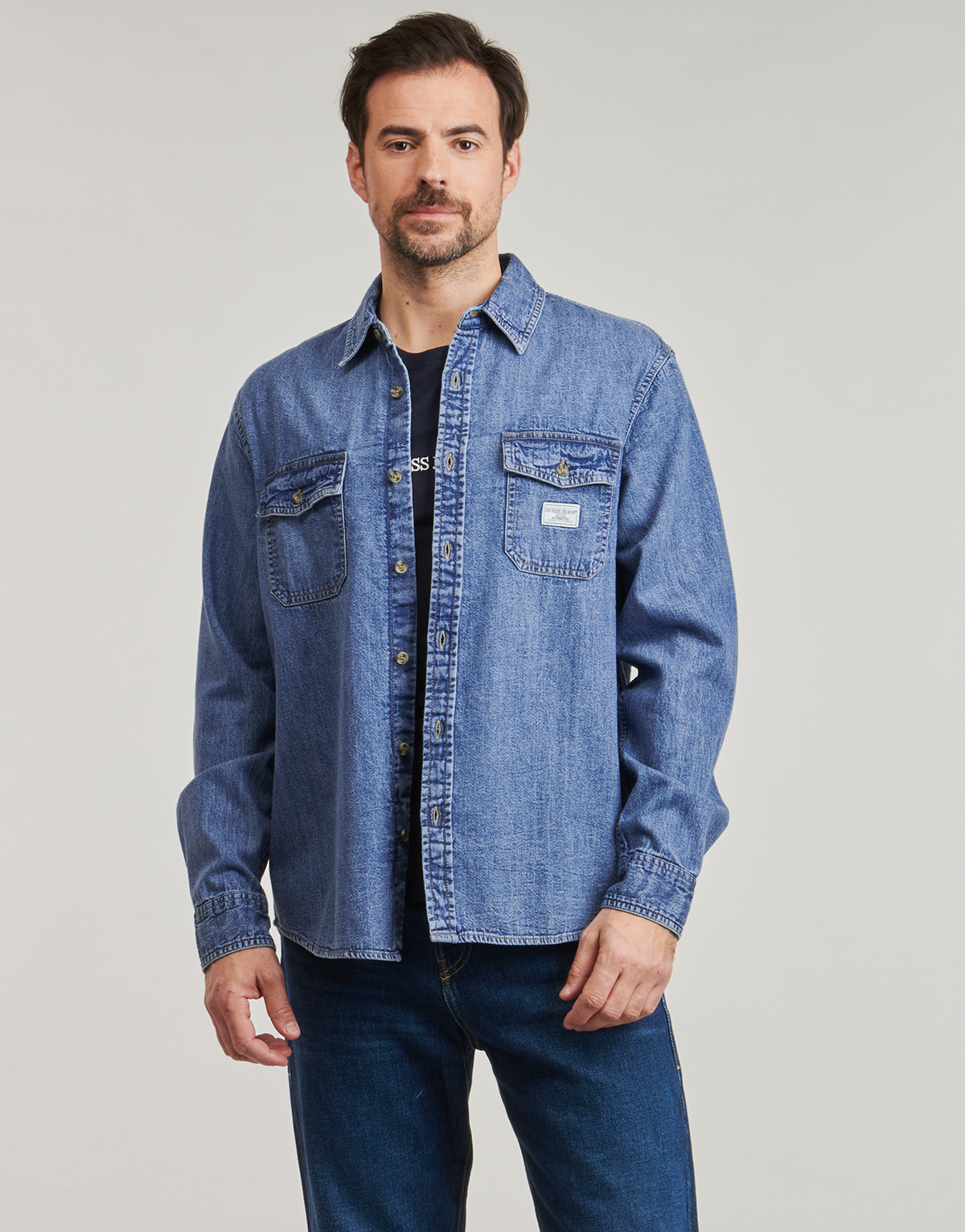 Guess - REGULAR LS DENIM SHIRT - Jean