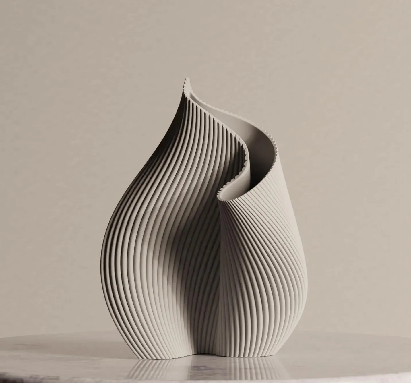 Modern Fluted Spiral Vase | Minimalist Home Decor | Elegant Table Centerpiece | Nordic Aesthetic Gift | Sculptural Vase