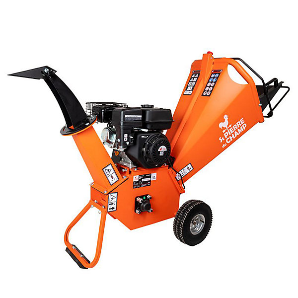 Broyeur de végétaux et de branches thermique essence 196cc 100mm ST PIERRE DU CHAMP