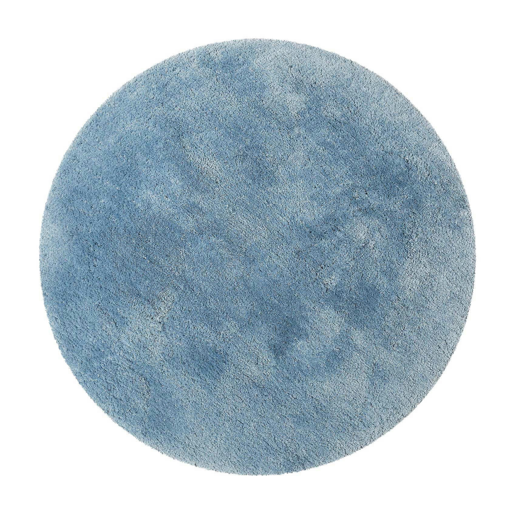 PORTO AZZURRO - Tapis de bain rond en microfibre antidérapant bleu 90 D