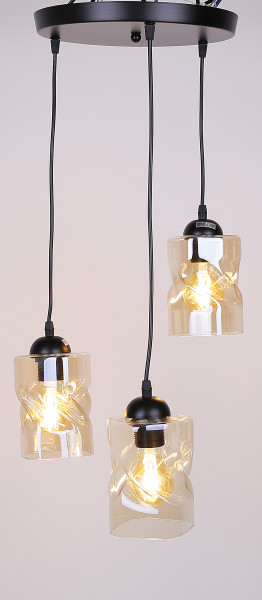 Lampa wisząca czarno-herbaciany FELIS 3xE27x60W wym: 90x35x35 cm Candellux