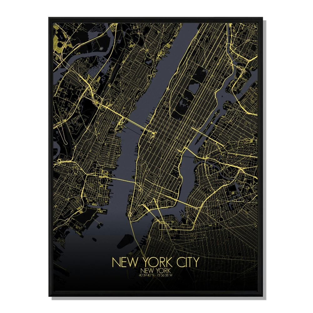 - Affiche New york Carte Nuit 40x50