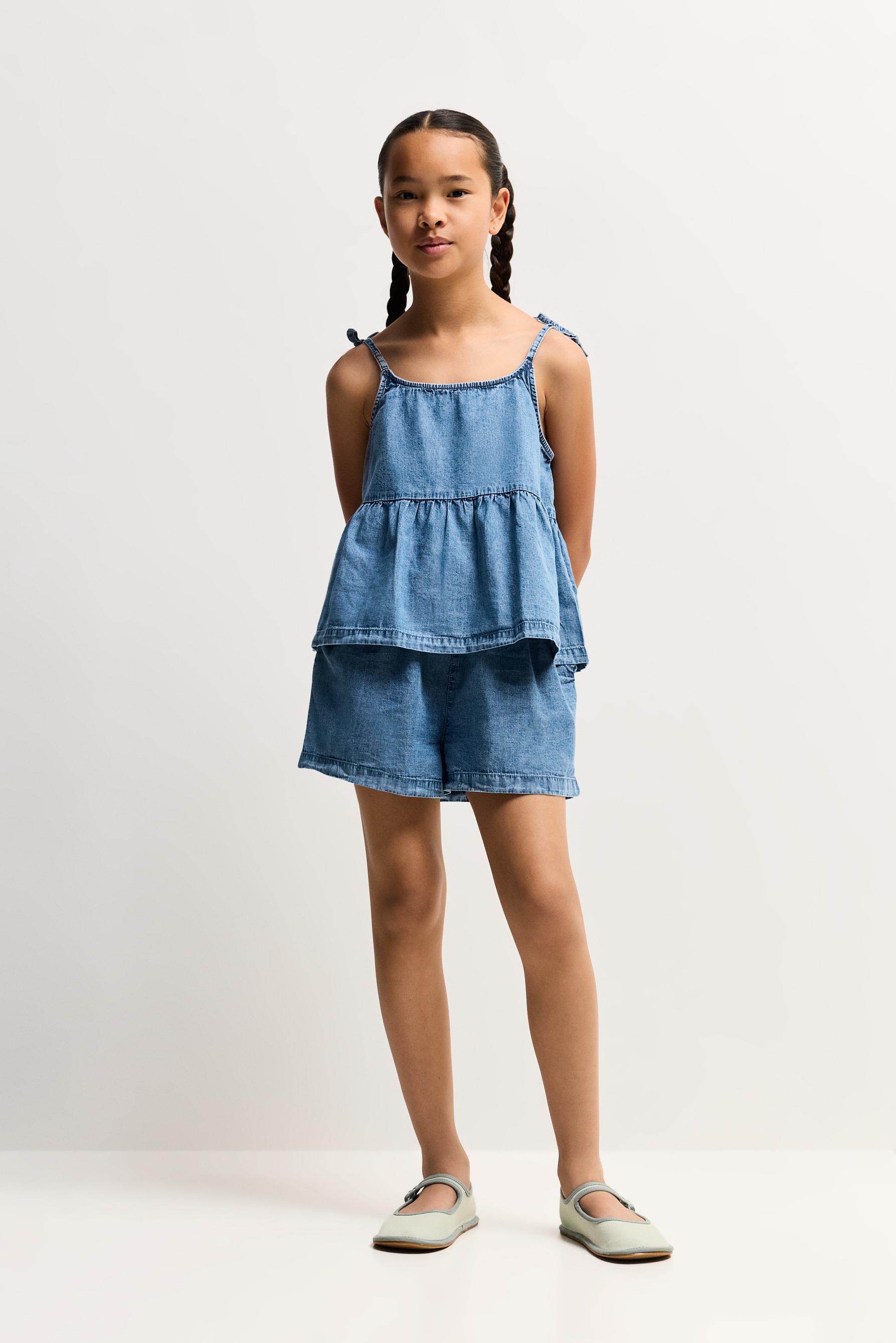 Short denim cintura elástica