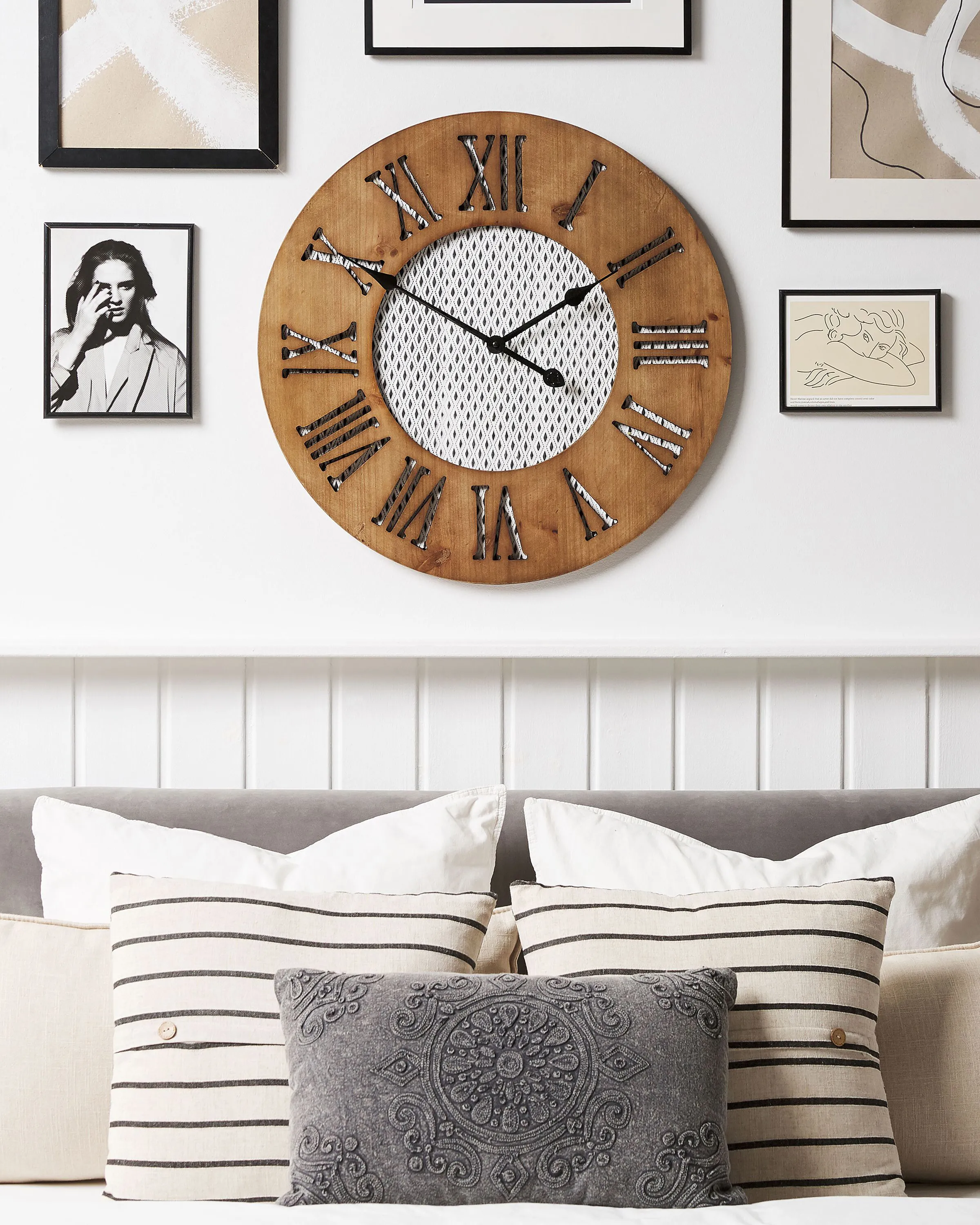 Wall Clock CUILCO 60 cm Fir Wood Brown