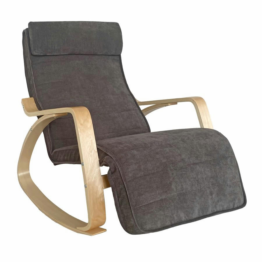 ROCKING - Fauteuil à bascule rembourré gris foncé
