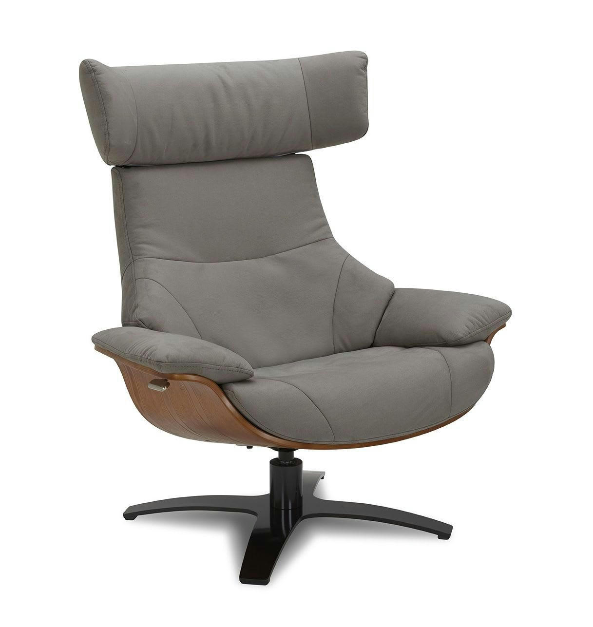 NAOS - Fauteuil en Microfibre et chêne Naturel - Microfibre Anthracite