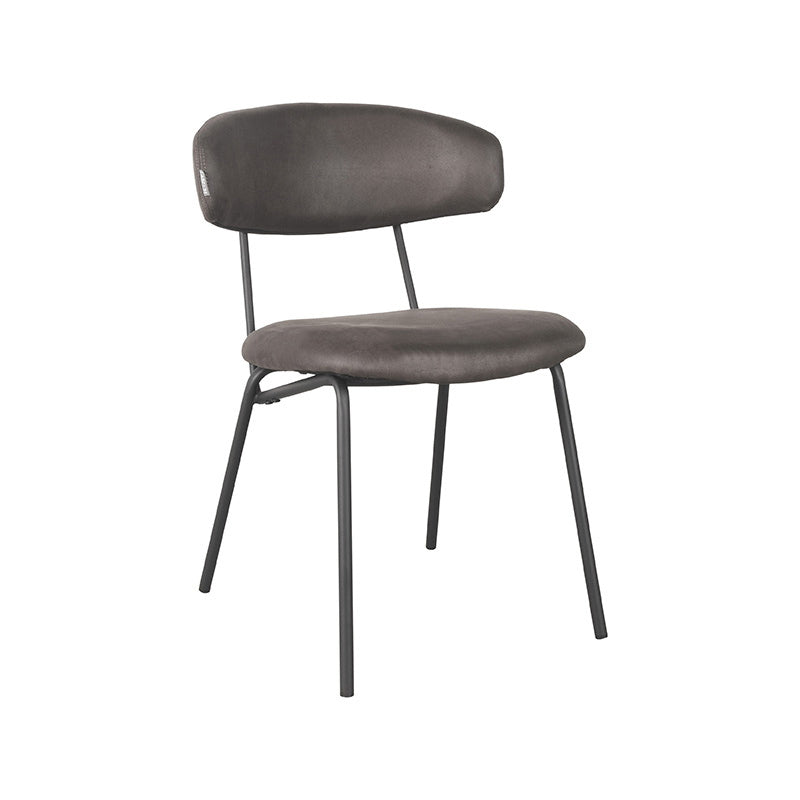 LABEL51 Eetkamerstoel Zack - Antraciet - Zithoogte 48cm - Set van 2