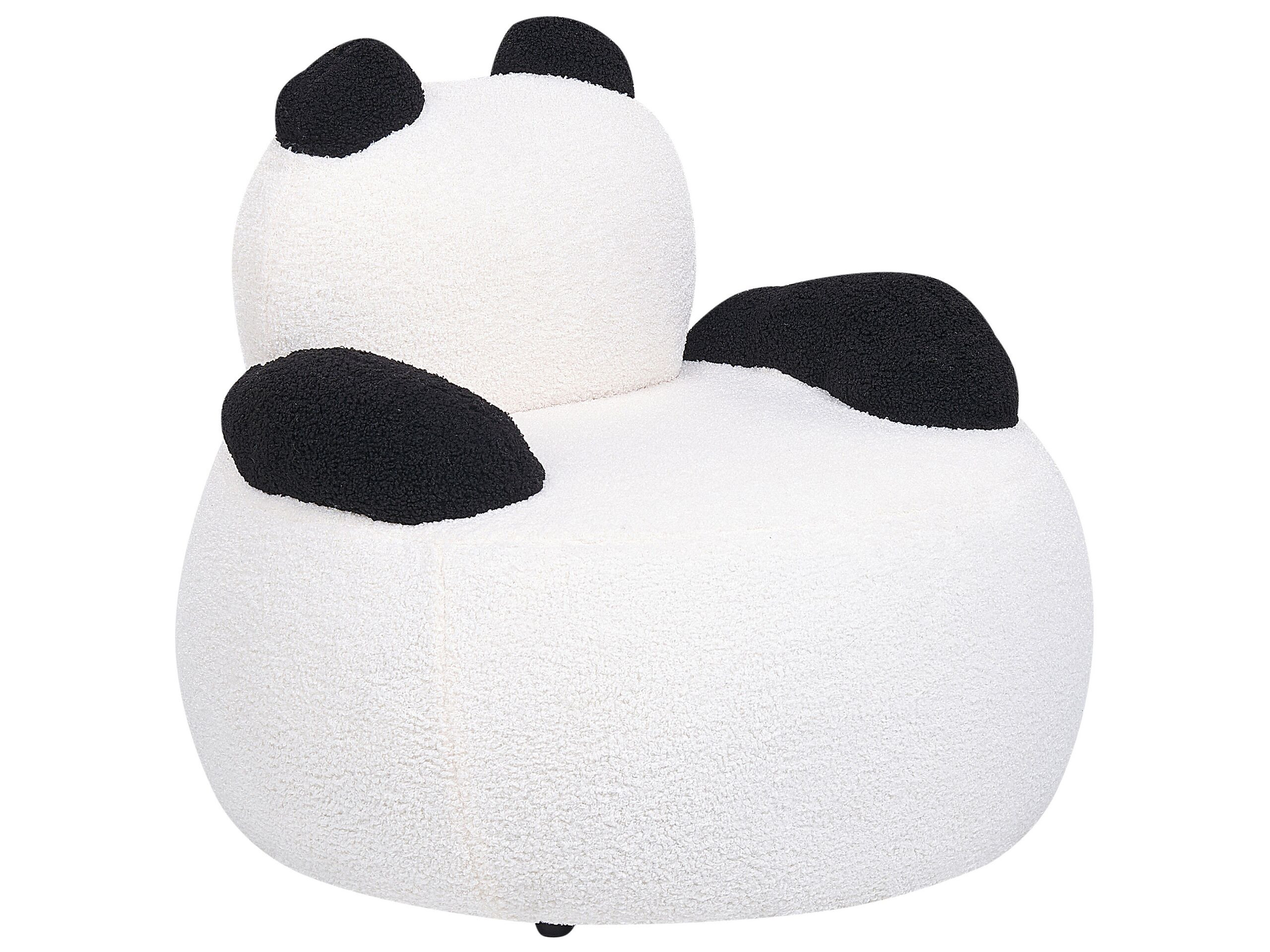 Fotel dziecięcy tapicerowany panda biały