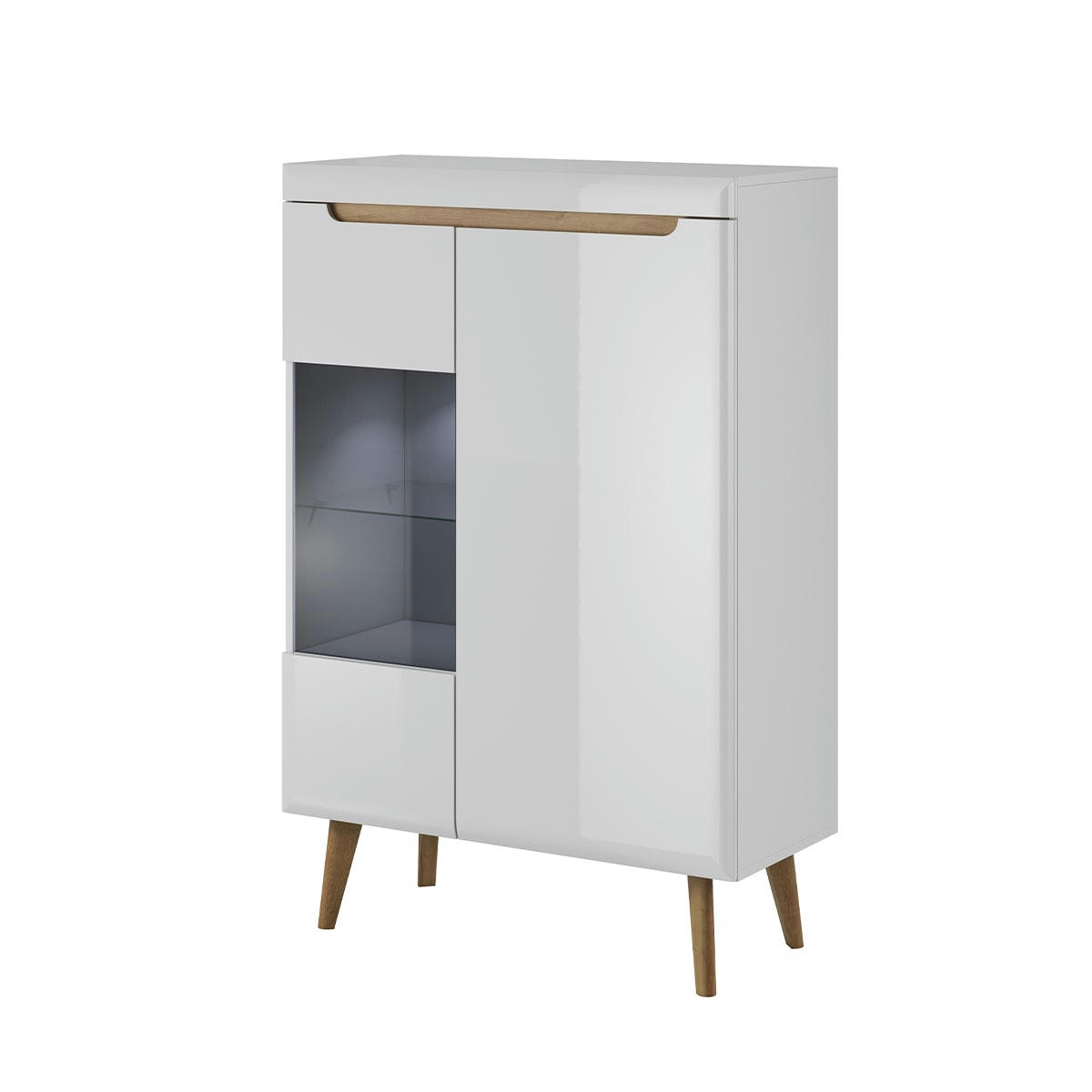 - Vaisselier 2 portes blanc et naturel