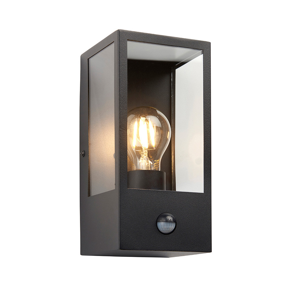 Kinkiet zewnętrzny OXFORD PIR czarny matowy-przezroczysty 1xE27x10W Endon