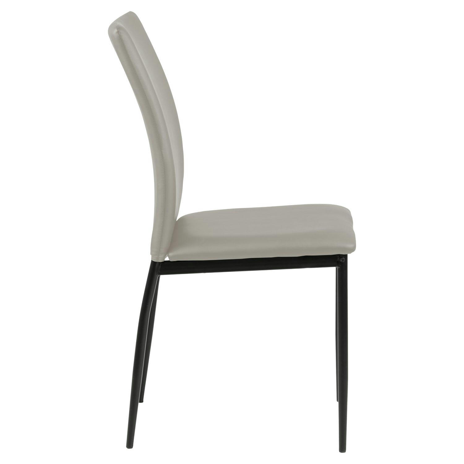 JULIA - Lot de 4 chaises de salle à manger en similicuir gris