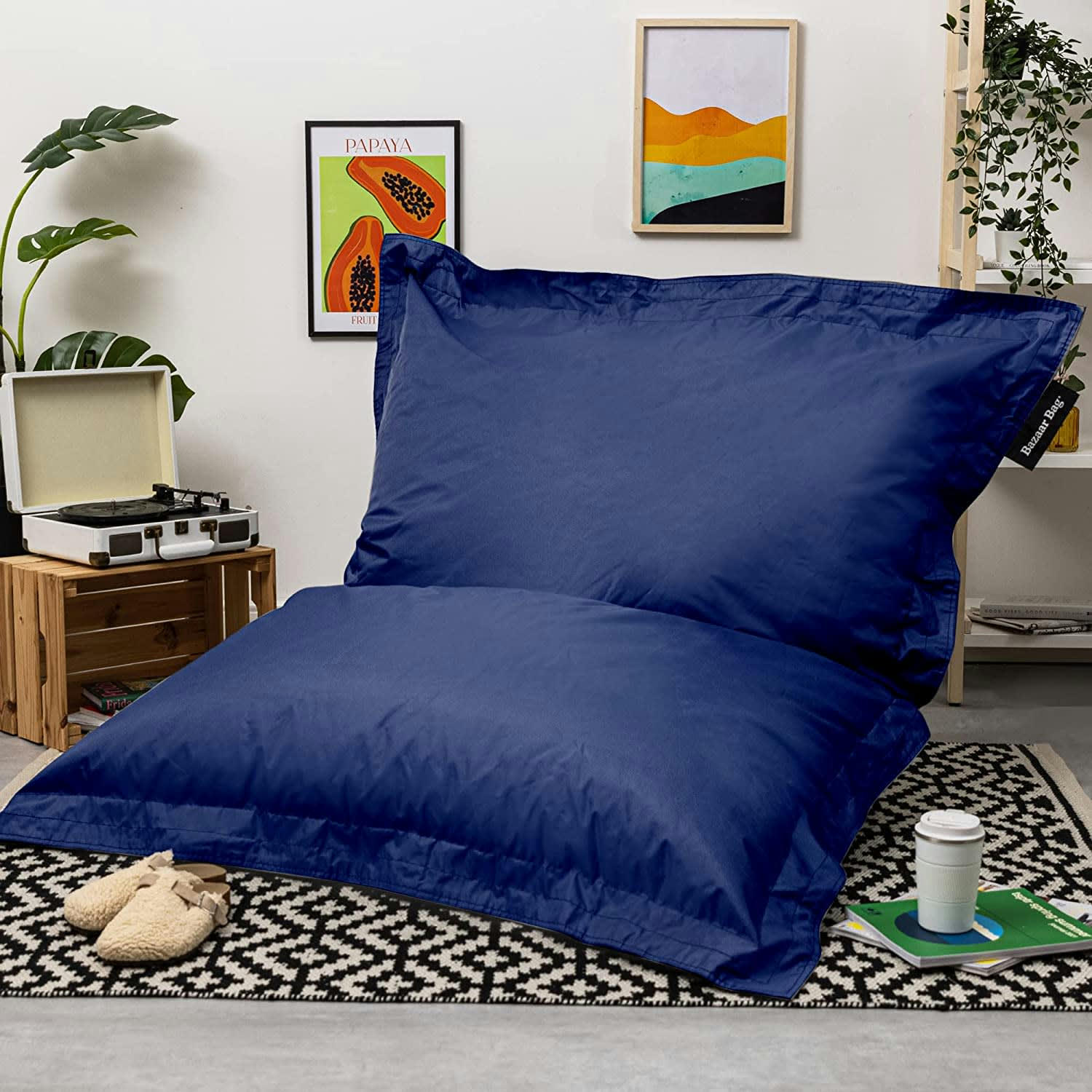 BAZAAR BAG - Coussin de sol bleu marine 180x140cm