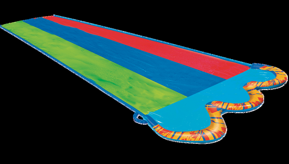Banzai Inflatable Triple Racer Water Slide w/ Bodyboards, Kids' Summer Water Toy, Age 5+