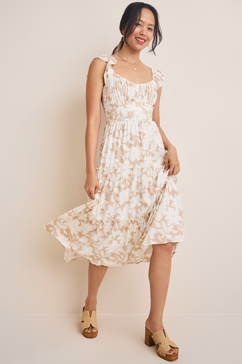 Edith Floral Tiered Midi Dress