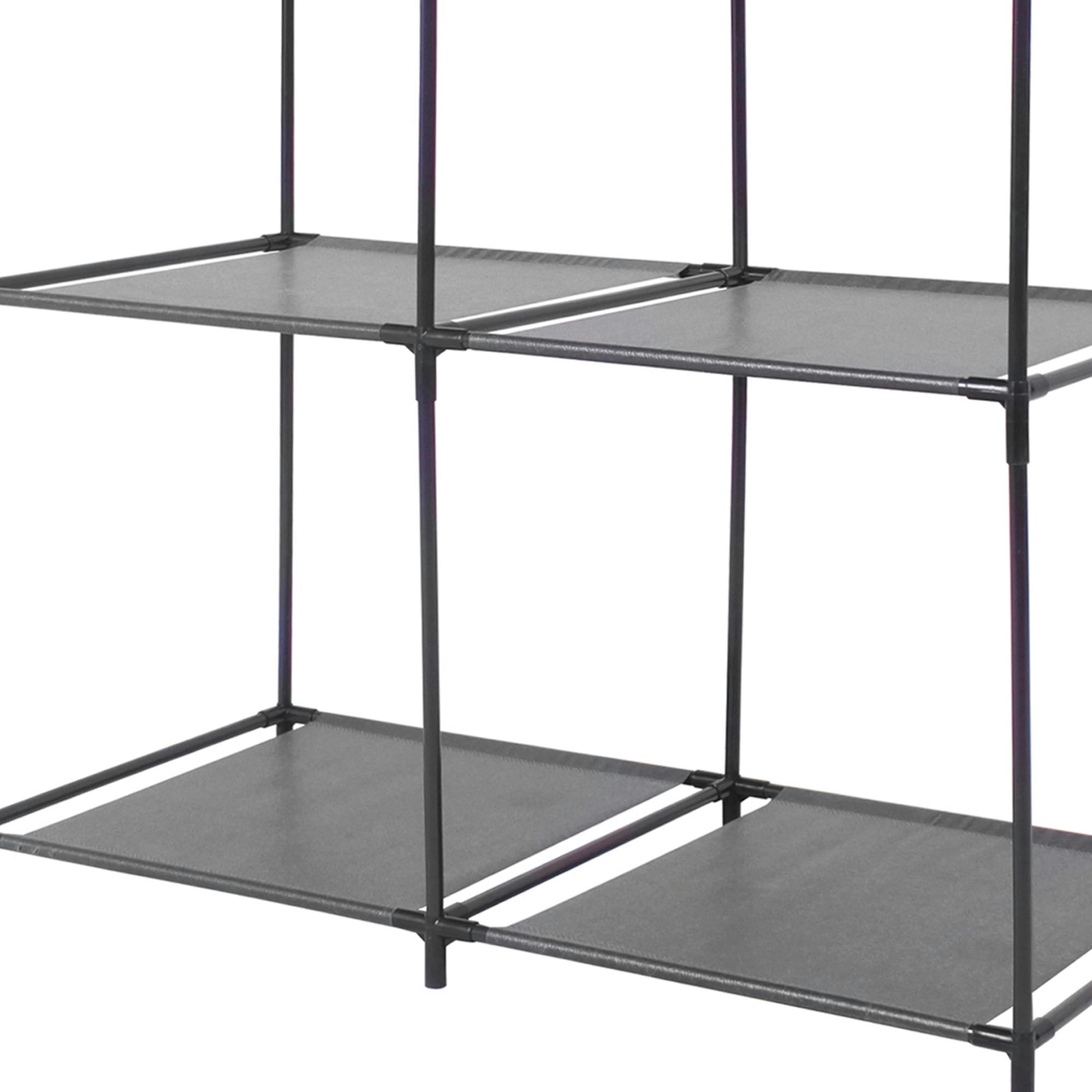 - Étagère en métal et toile plastique noir 4 casiers