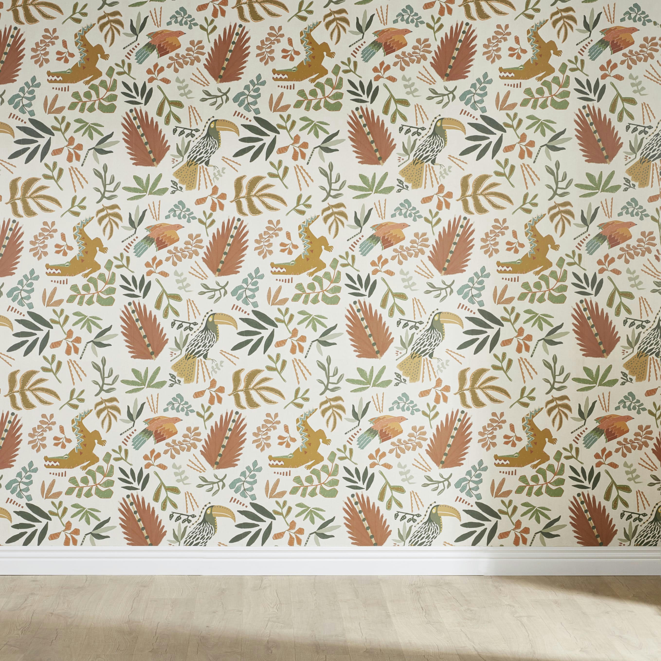 ALYA - Papier peint intissé motif tropical multicolore 336x300