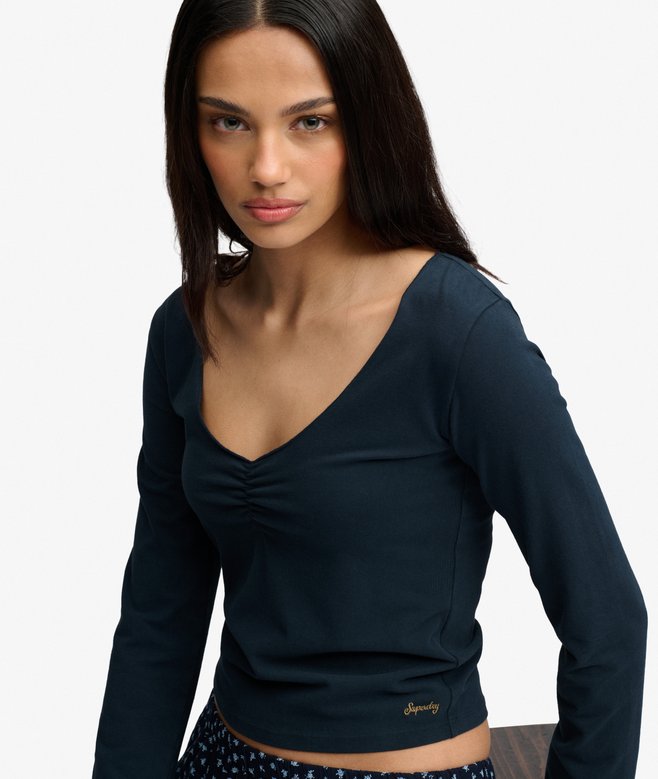 Athletic Essential Gathered Long Sleeve Top
