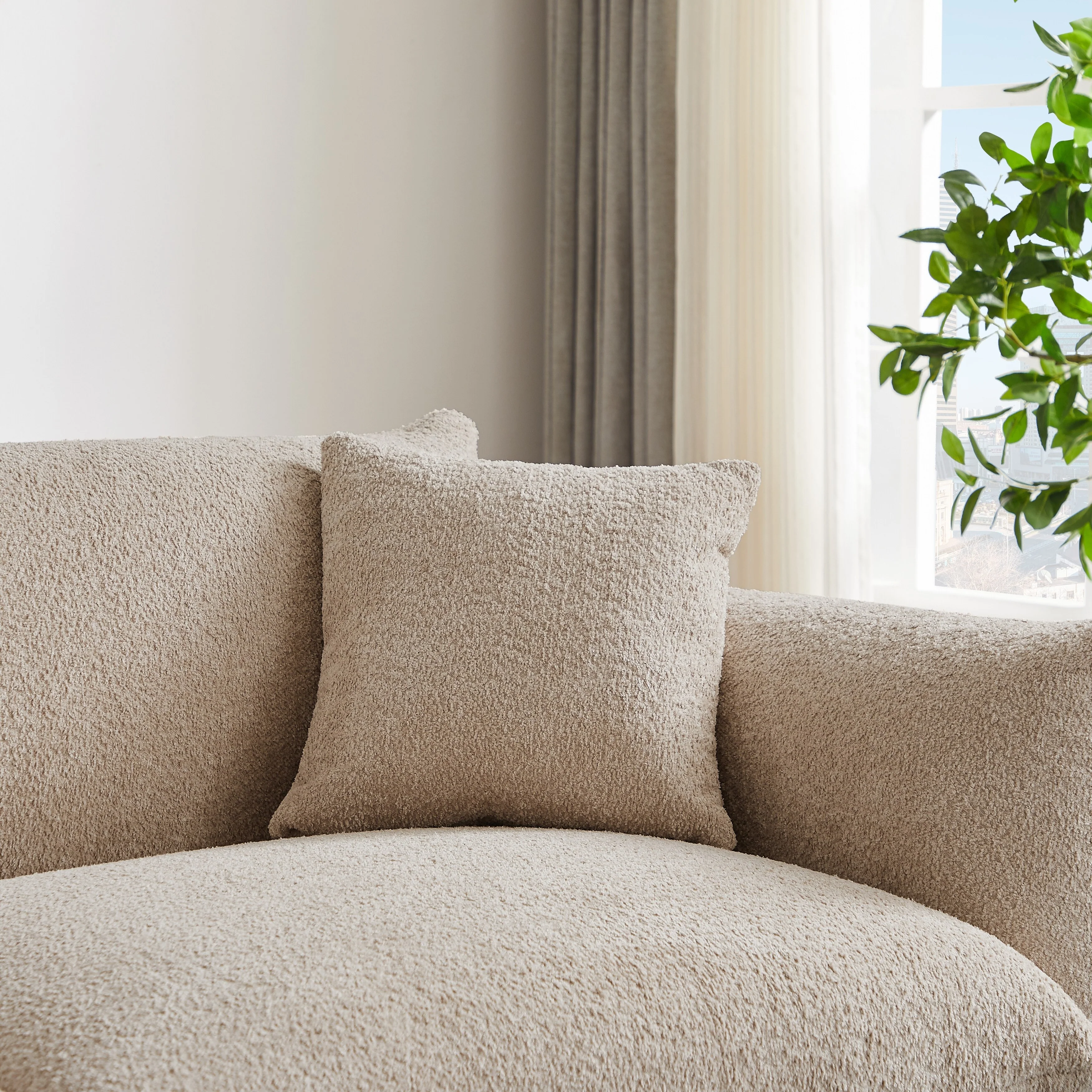 Grey 87 Oversized Loveseat Couch with Metal Frame, 2 Pillows, and Durable Upholstery