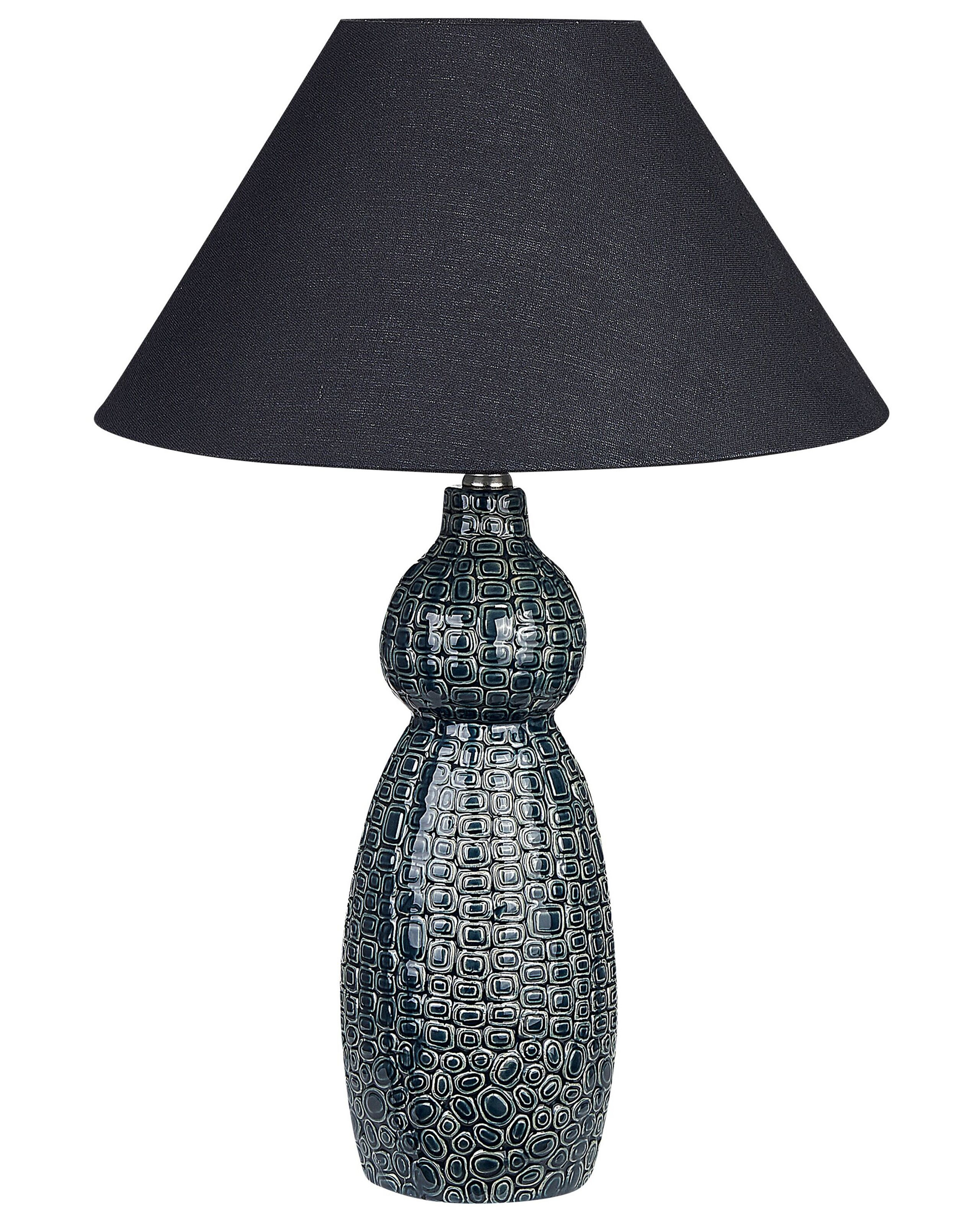 Lampa stołowa ceramiczna ciemnoniebieska